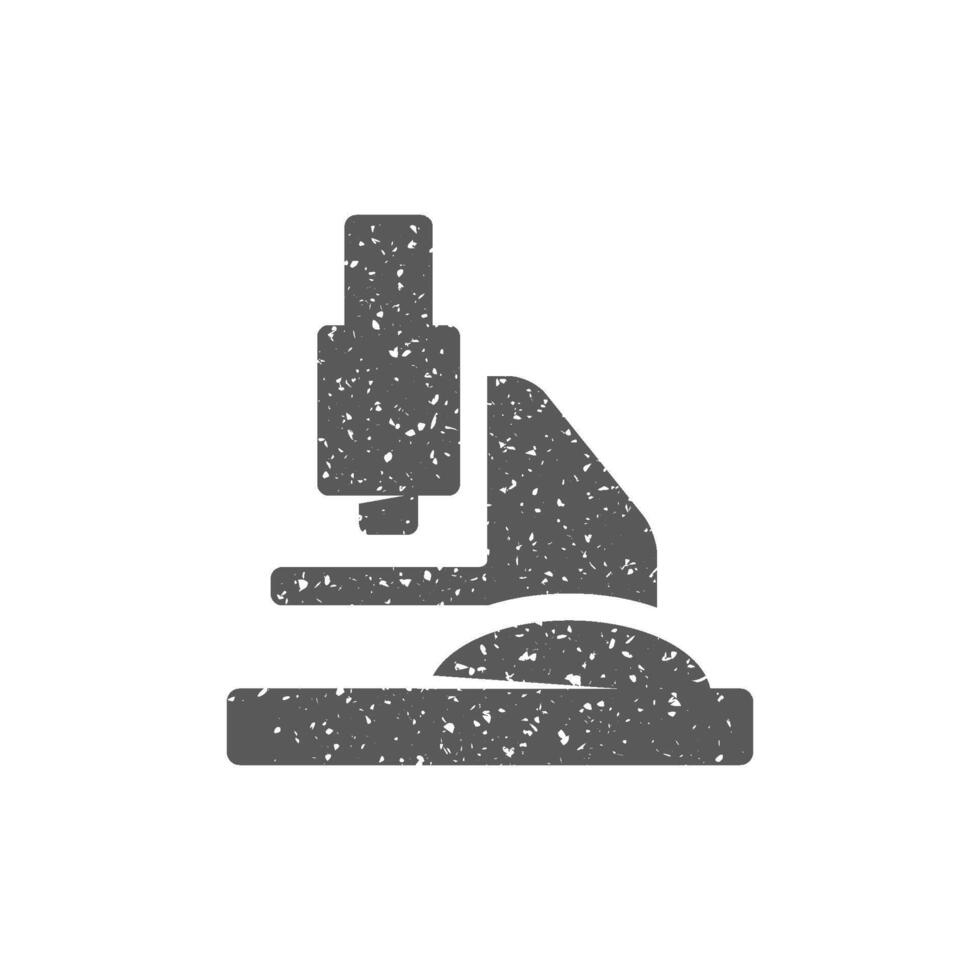 Microscope icon in grunge texture vector illustration
