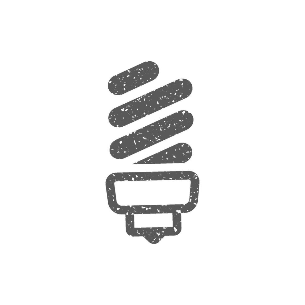 Light bulb icon in grunge texture vector illustration