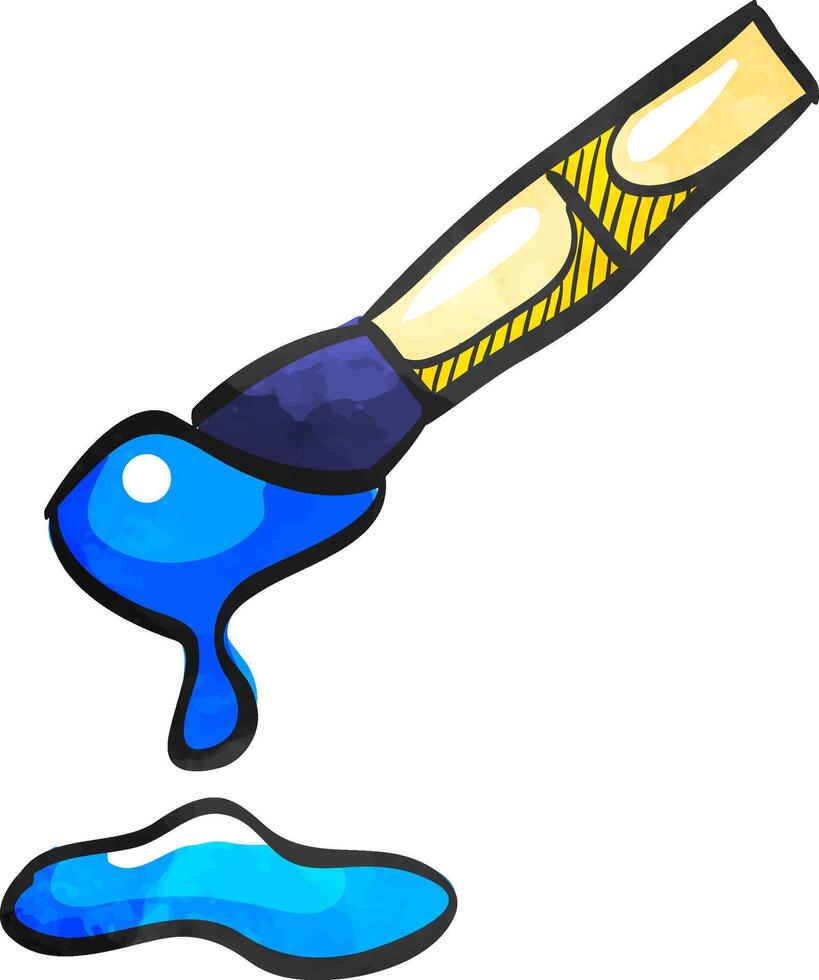 pintar cepillo icono en color dibujo. artista, cuadro, dibujo, obra de arte, tinta gota, gotas vector