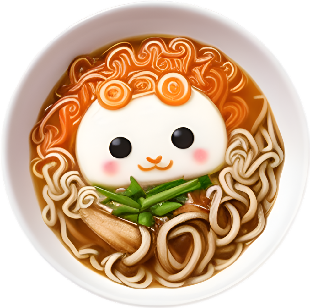 ai généré ramen nourriture icône, une mignonne coloré ramen nourriture icône. png