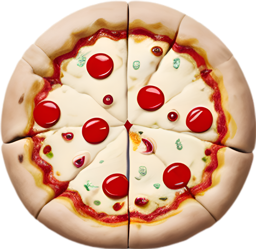 ai gegenereerd pizza icoon, een schattig kleurrijk pizza icoon. png