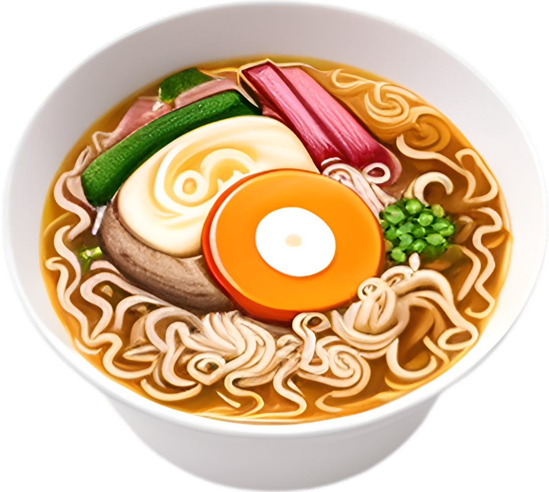 AI generated Ramen food icon, a cute colorful Ramen food icon. png