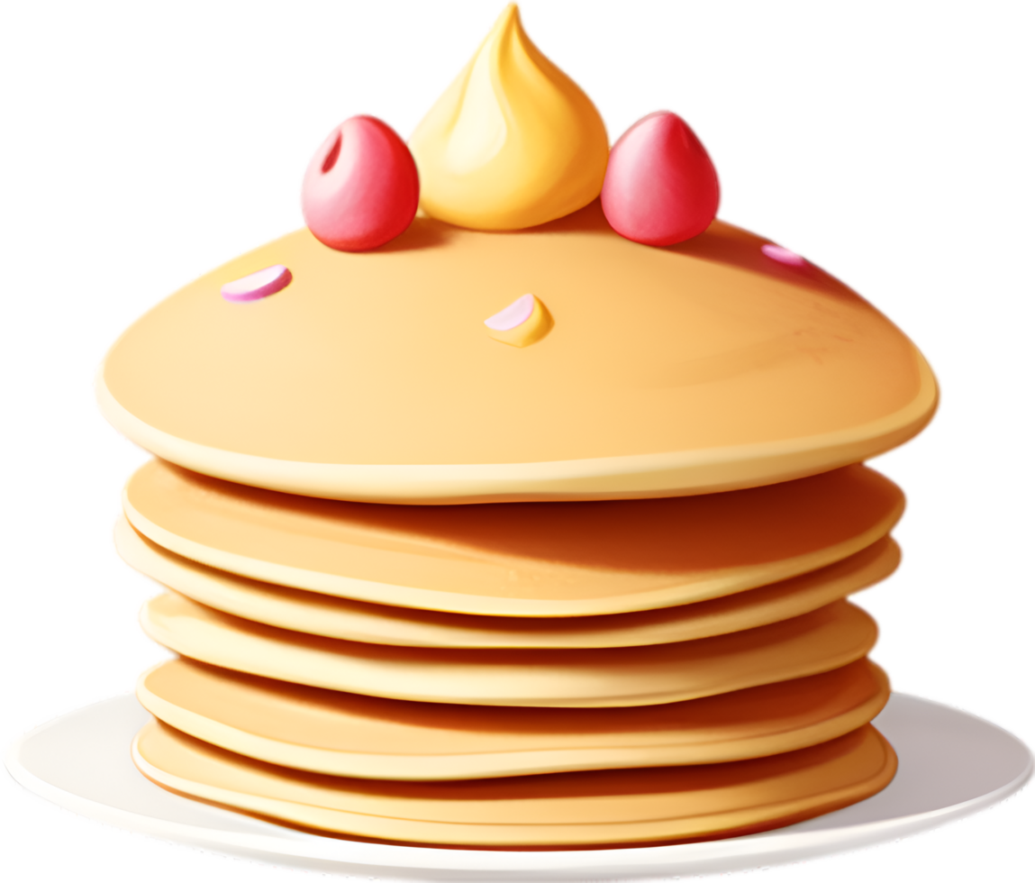 AI generated Pancake icon, a cute colorful Pancake icon. png