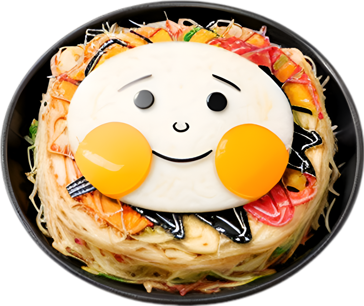 ai genererad okonomiyaki ikon, söt färgrik okonomiyaki ikon. png