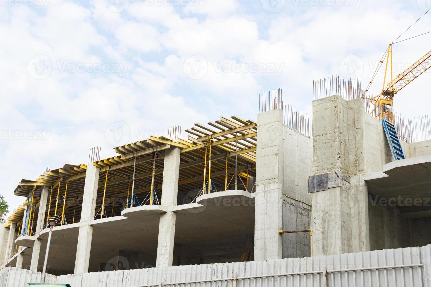 Concrete strengthening of highrise. construction site development skyscraper photo