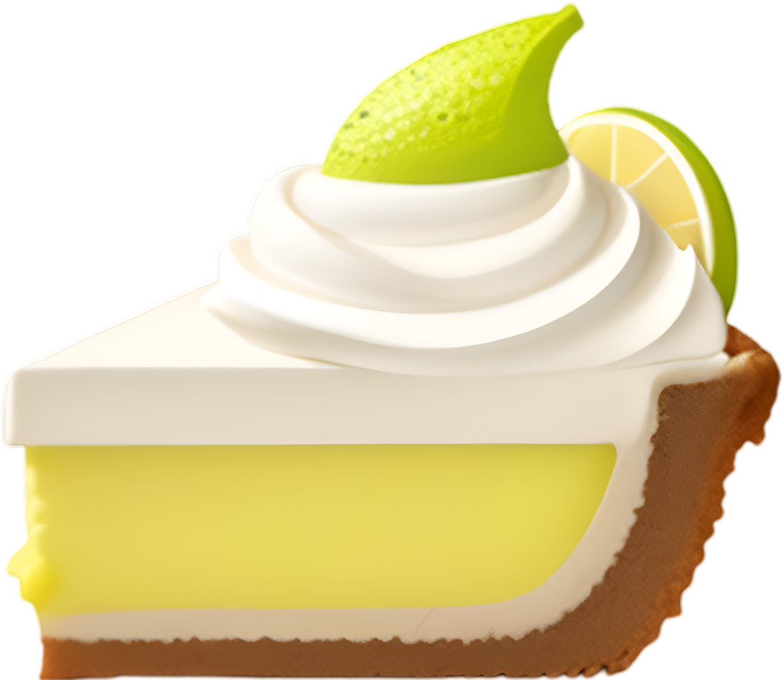 AI generated Key Lime Pie icon, cute colorful Key Lime Pie icon. png