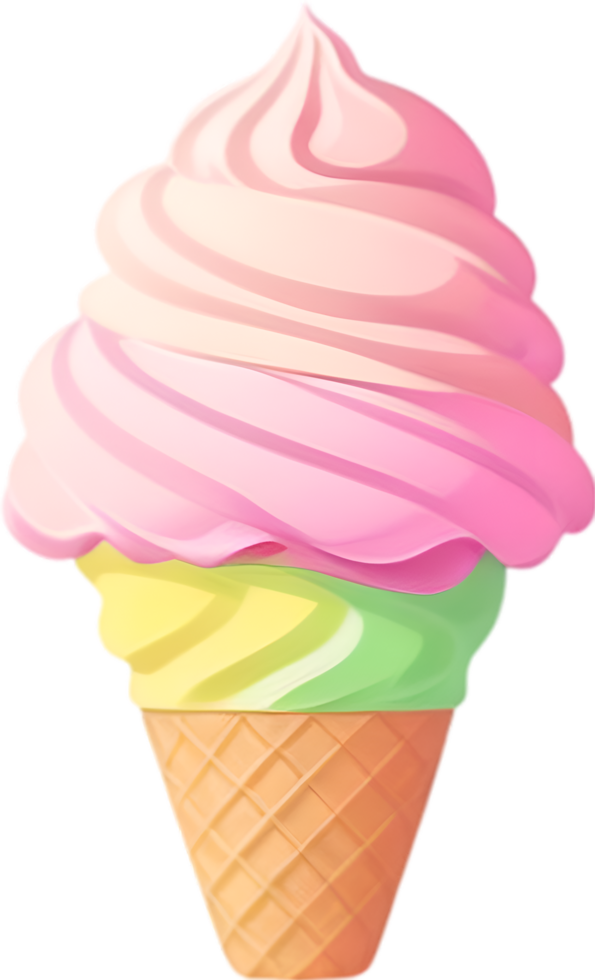 AI generated Ice-cream icon, a cute colorful Ice-cream icon. png