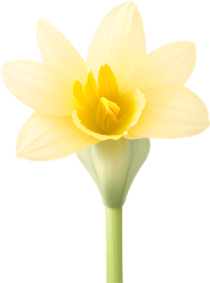 AI generated Daffodil clipart. A cute Daffodil flower icon. png