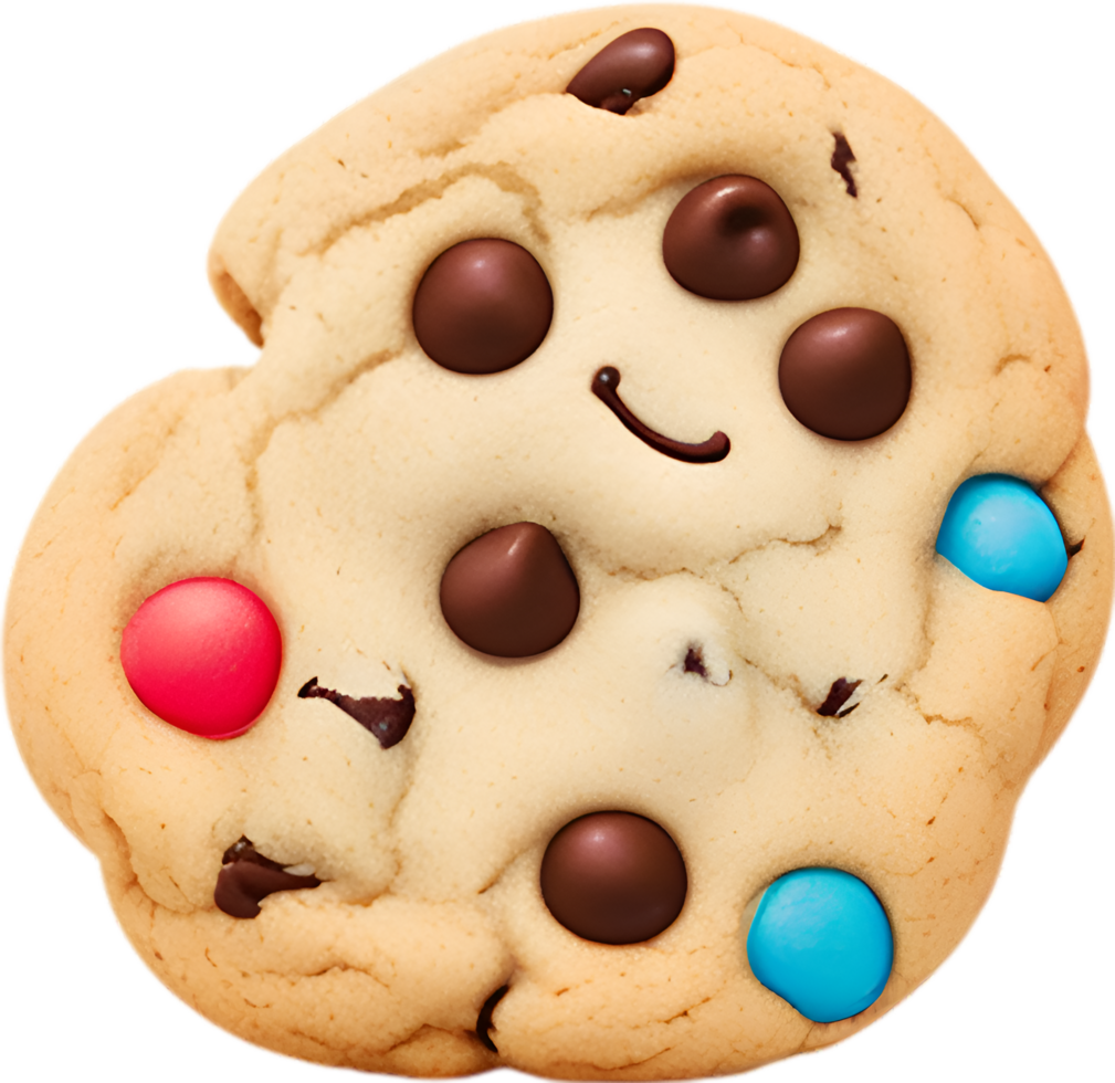 AI generated Chocolate Chip Cookies icon, a cute colorful Chocolate Chip Cookies icon. png