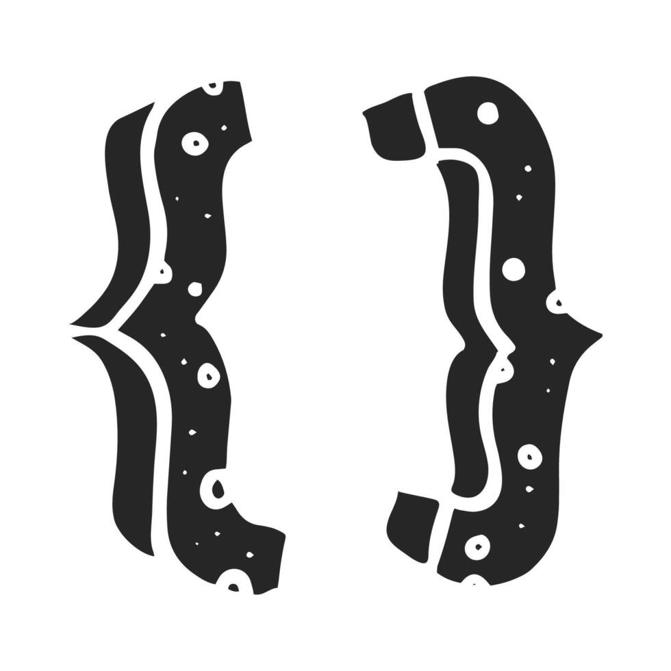 Hand drawn mathematics symbol braces vector illustration