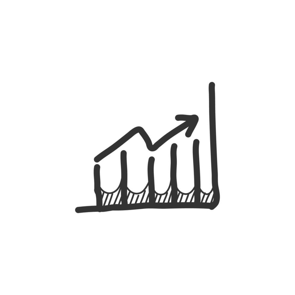 Bart chart icon in hand drawn doodle vector