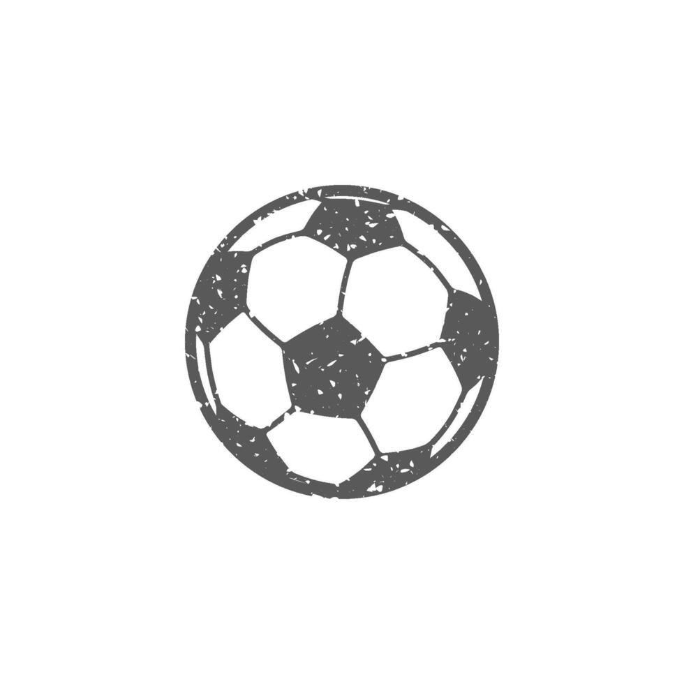 fútbol pelota icono en grunge textura vector ilustración