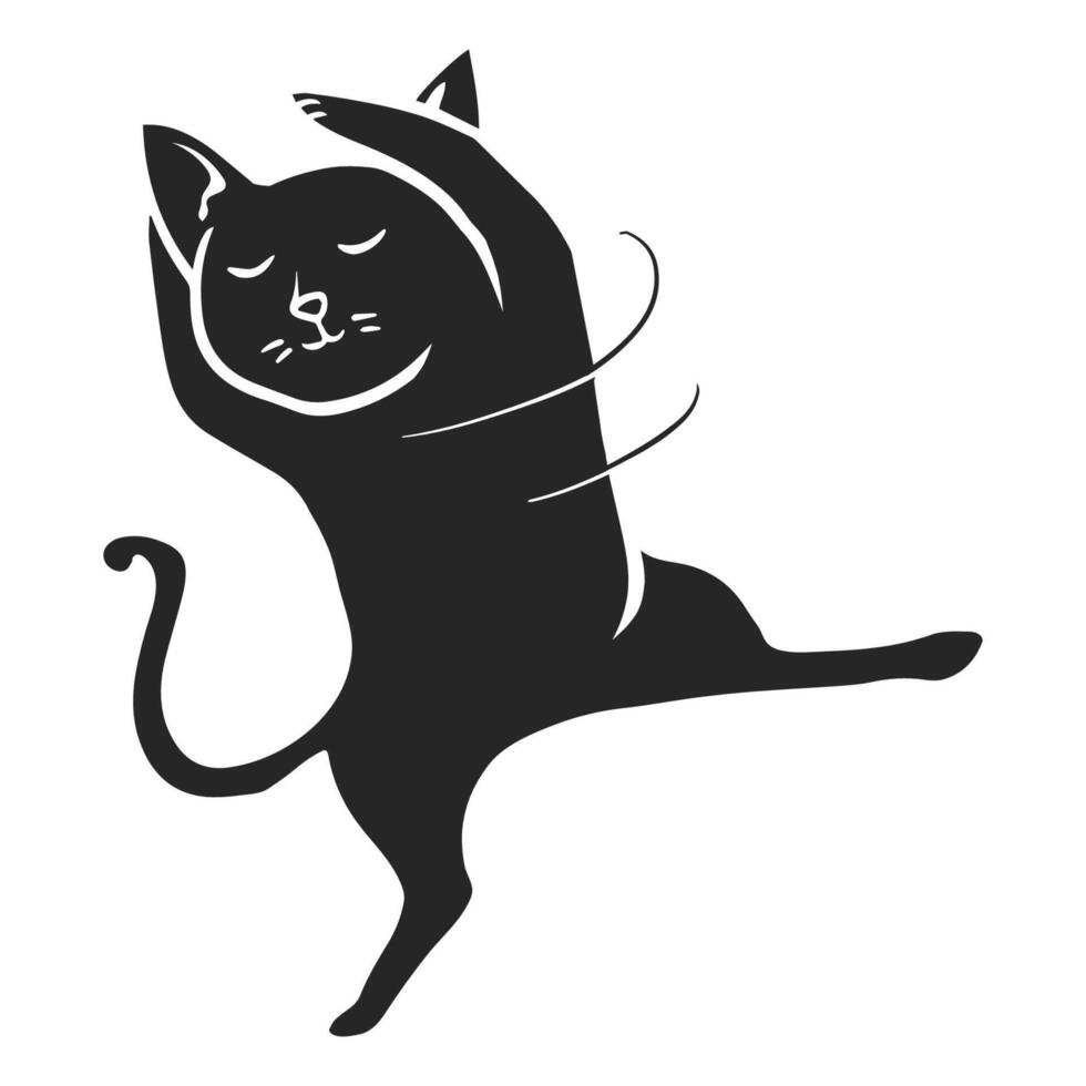 mano dibujado icono bailando gato. vector ilustración.