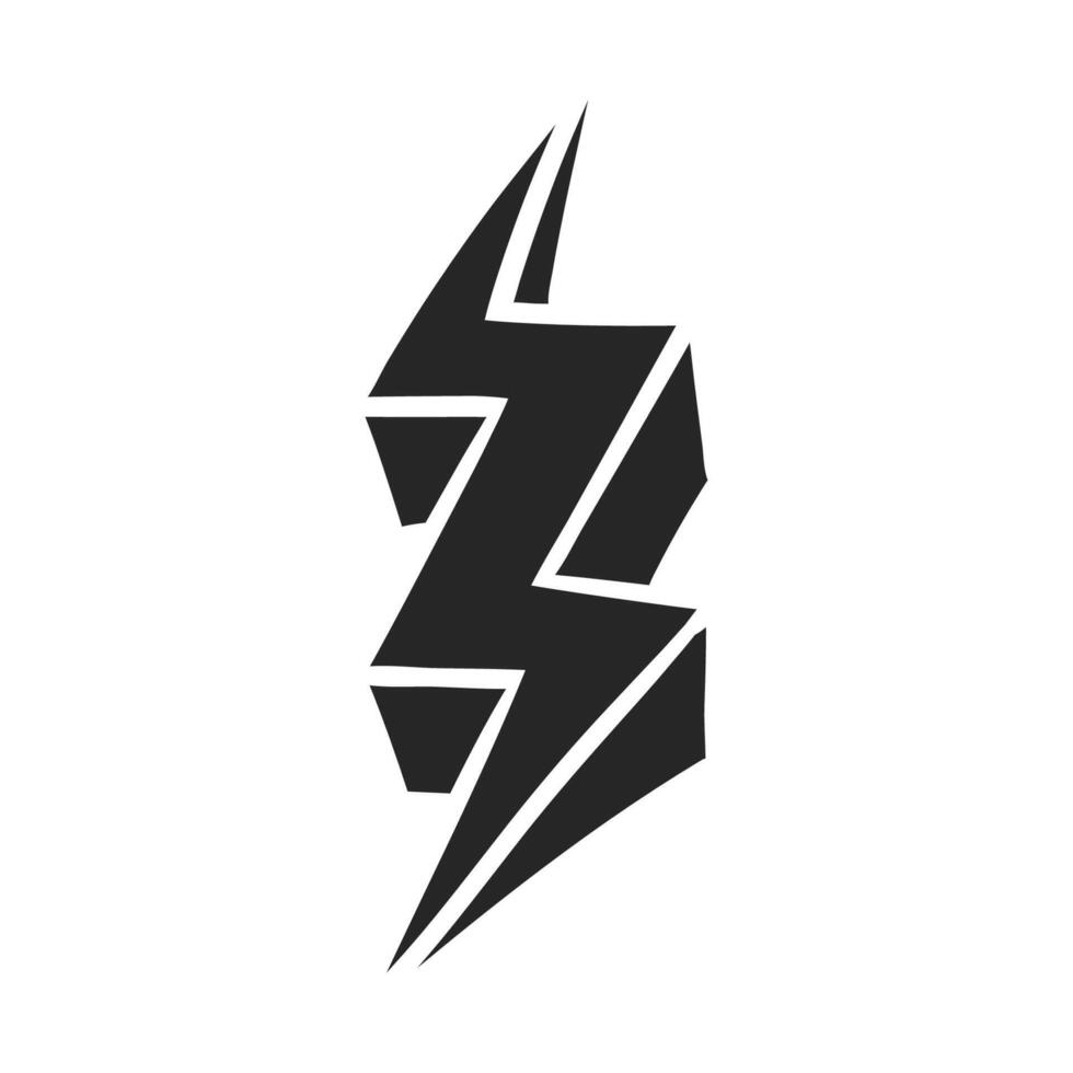 Hand drawn lightning thunder vector illustration