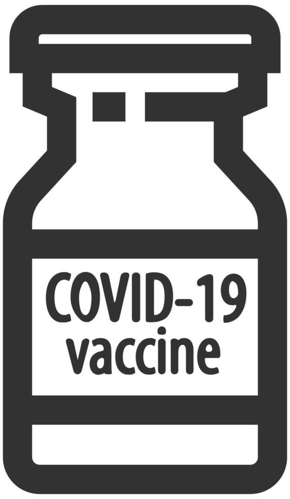 Vaccine vial icon in thick outline. Vector illustration.