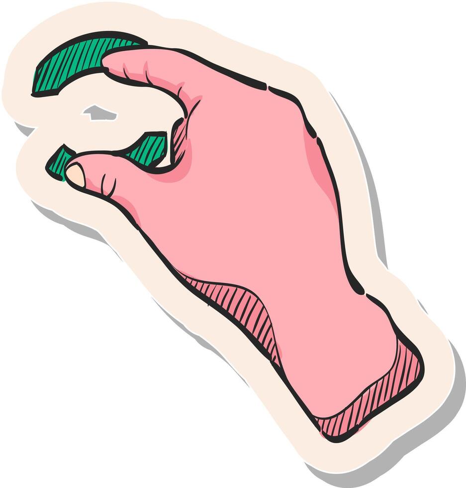 Hand drawn sticker style icon touchpad gesture vector