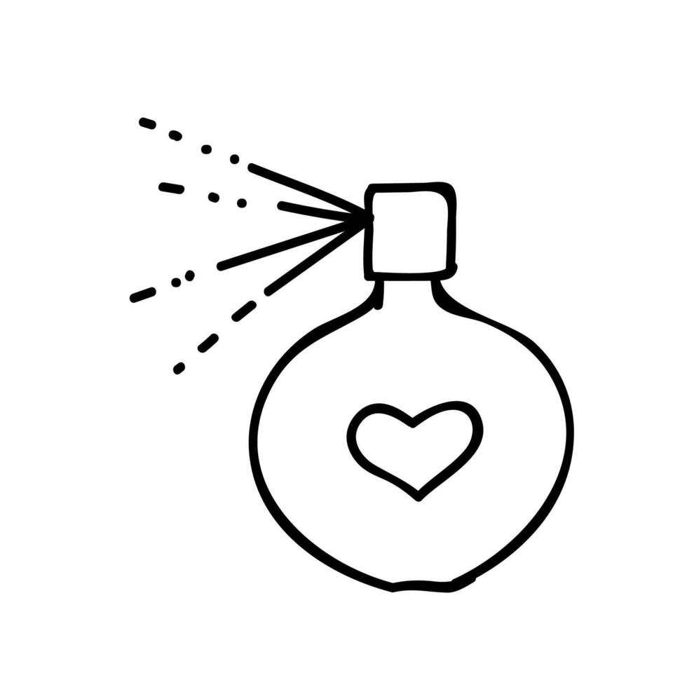 Women beauty perfume icon. Hand drawn vector illustration. Editable line stroke