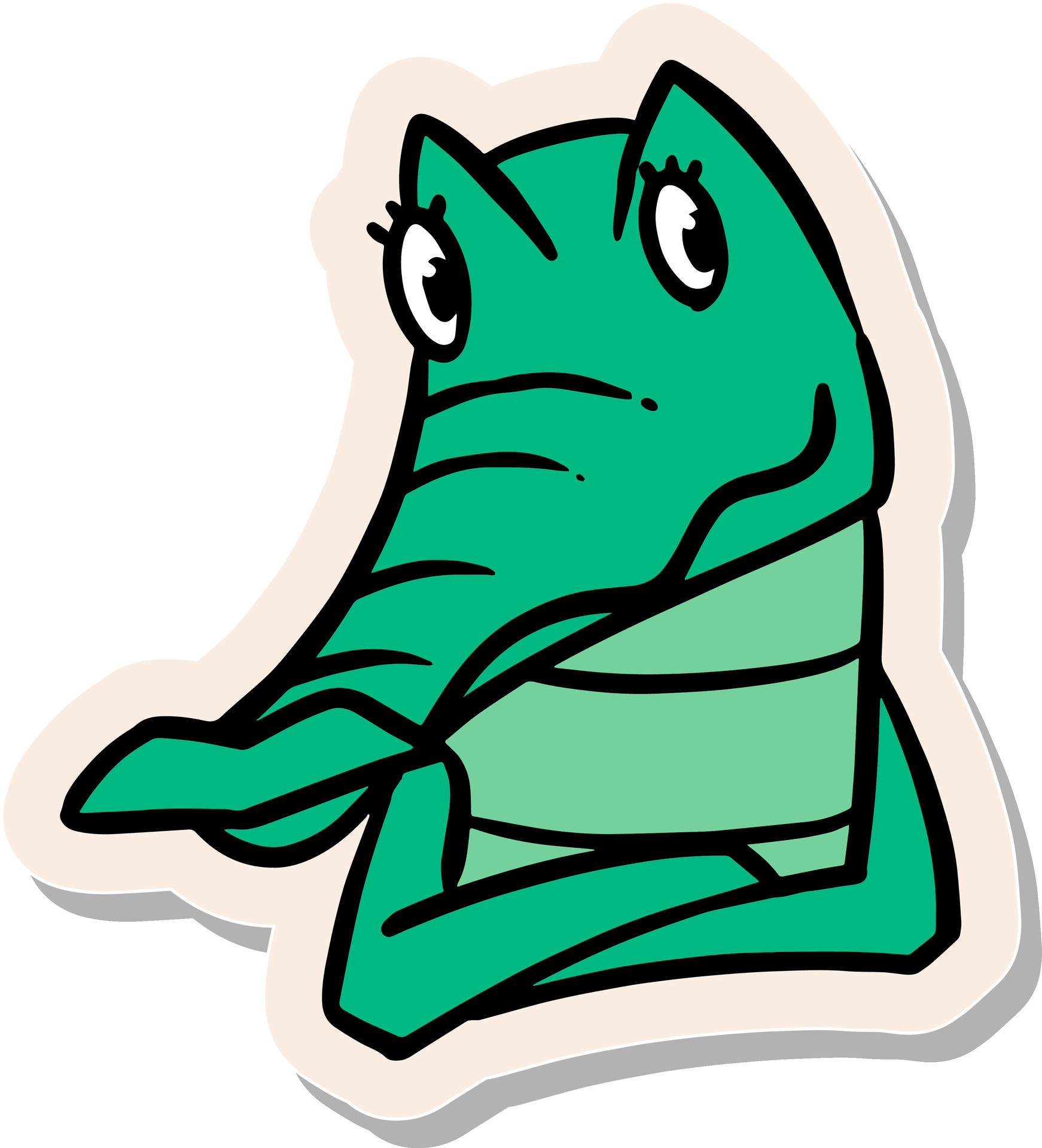 Hand drawn female alligator cartoon character in sticker style vector