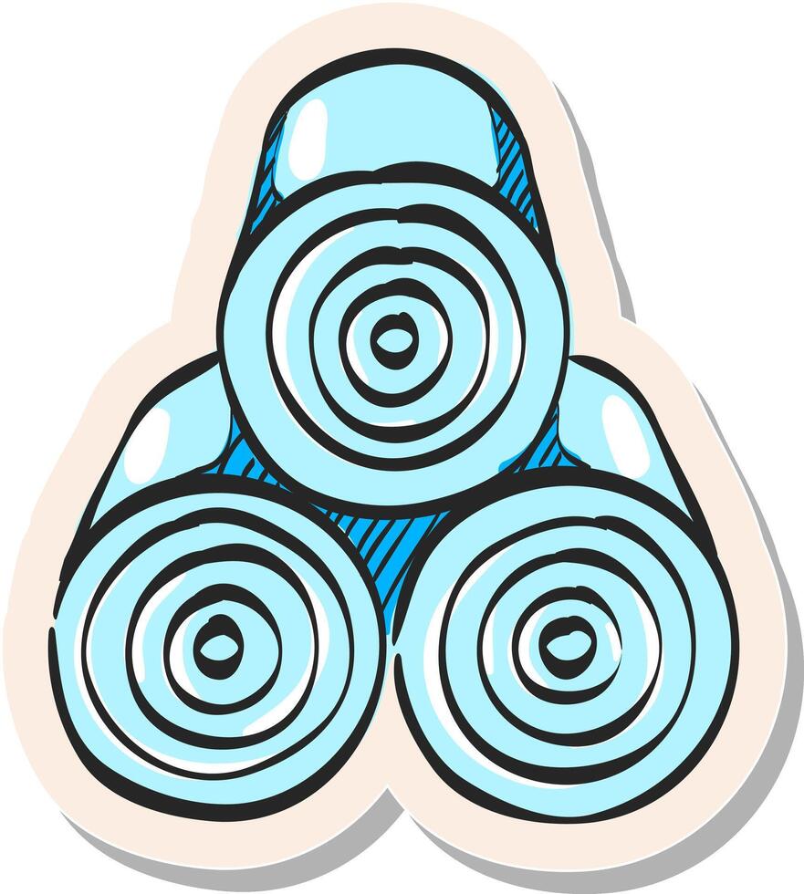 Hand drawn Printing paper roll icon in sticker style vector illustration
