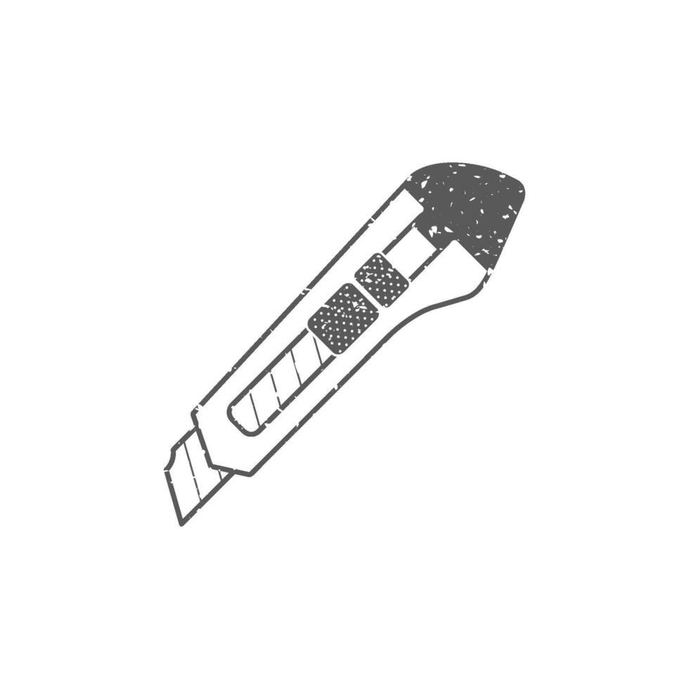 Carnicero cuchillo icono en grunge textura vector ilustración