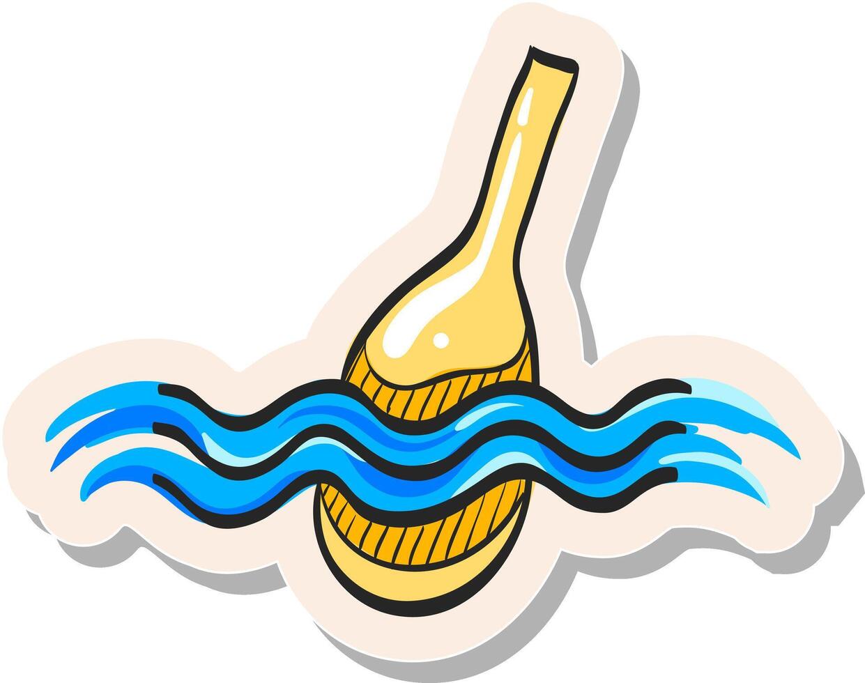 mano dibujado pescar flotador icono en pegatina estilo vector ilustración