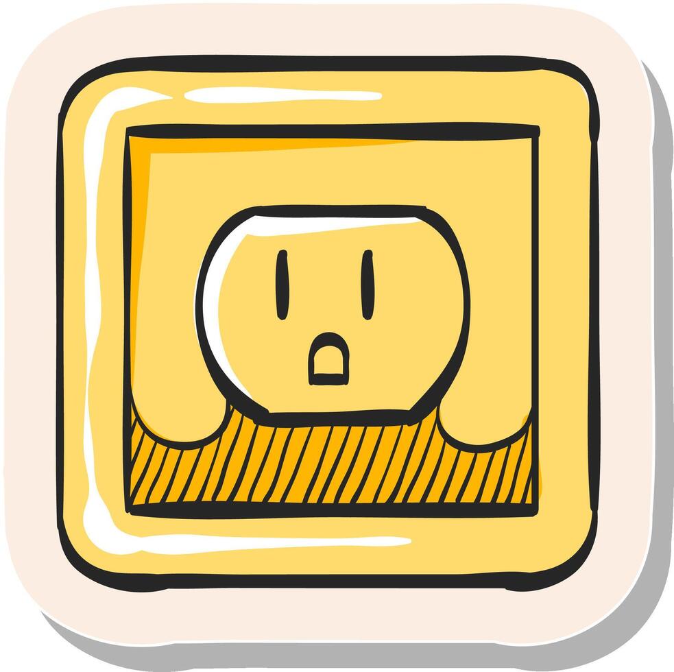 Hand drawn Electrical outlet icon in sticker style vector illustration