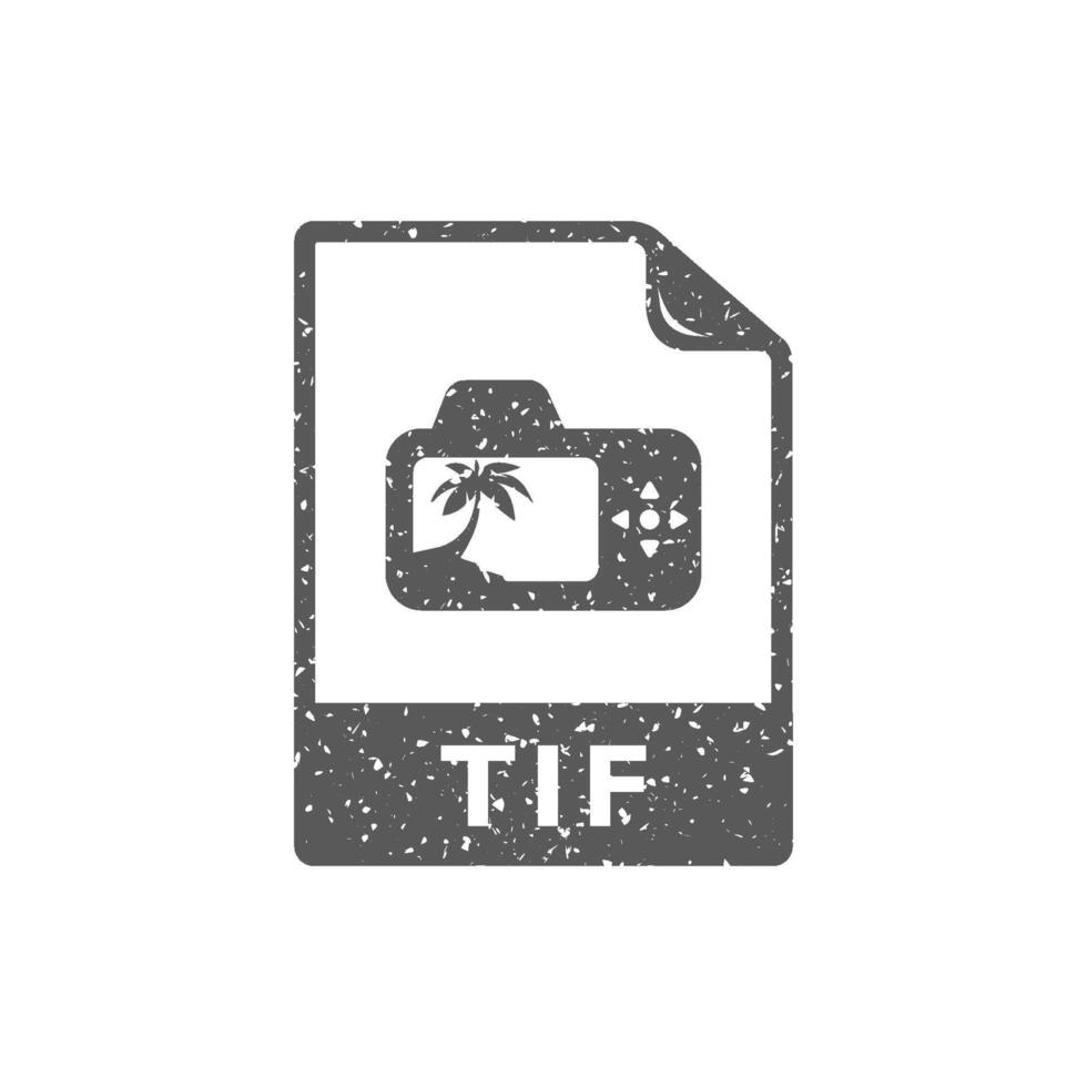 TIF file format icon in grunge texture vector illustration