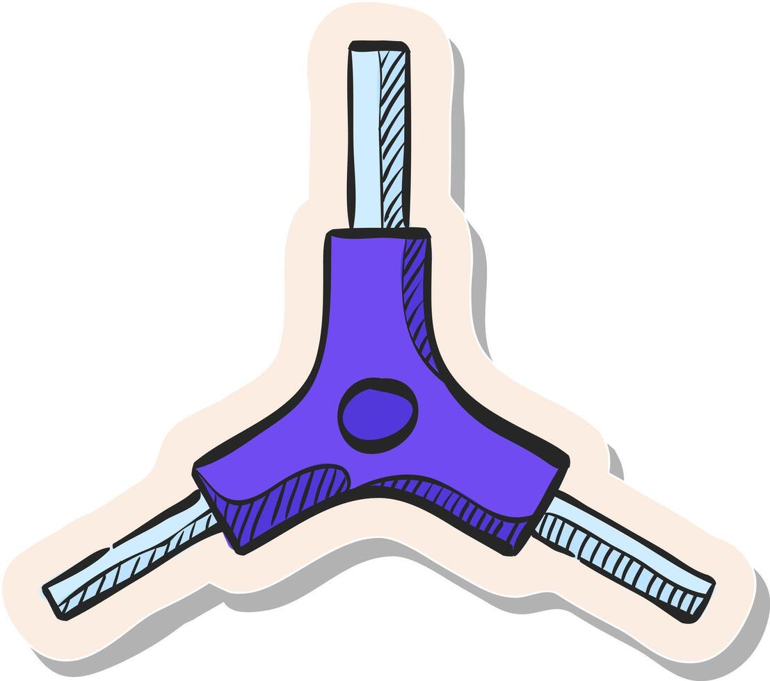 Hand drawn Allen key icon in sticker style vector illustration