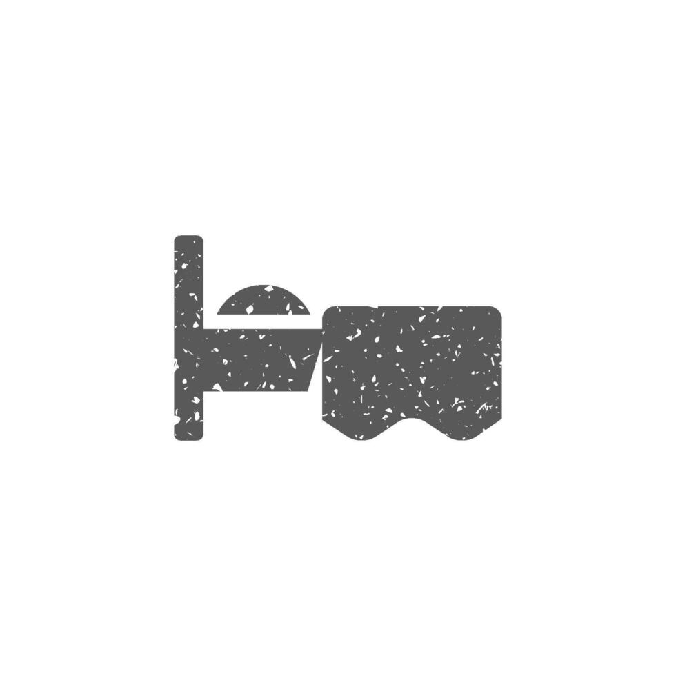 Hotel symbol icon in grunge texture vector illustration