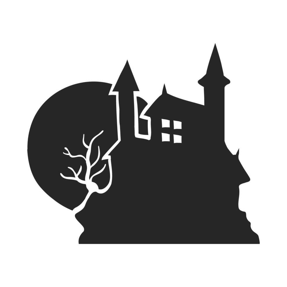 Hand drawn Dark castle vector illustration