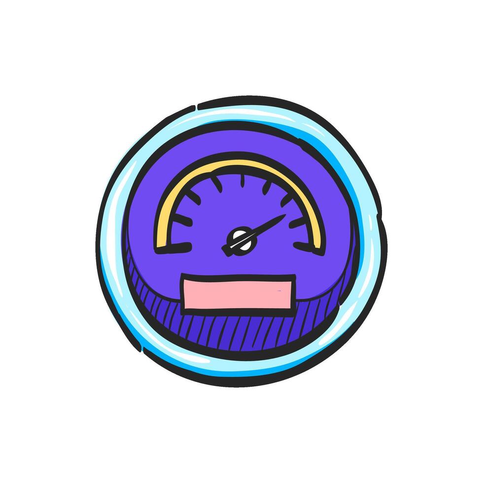 Dashboard icon in hand drawn color vector illustration