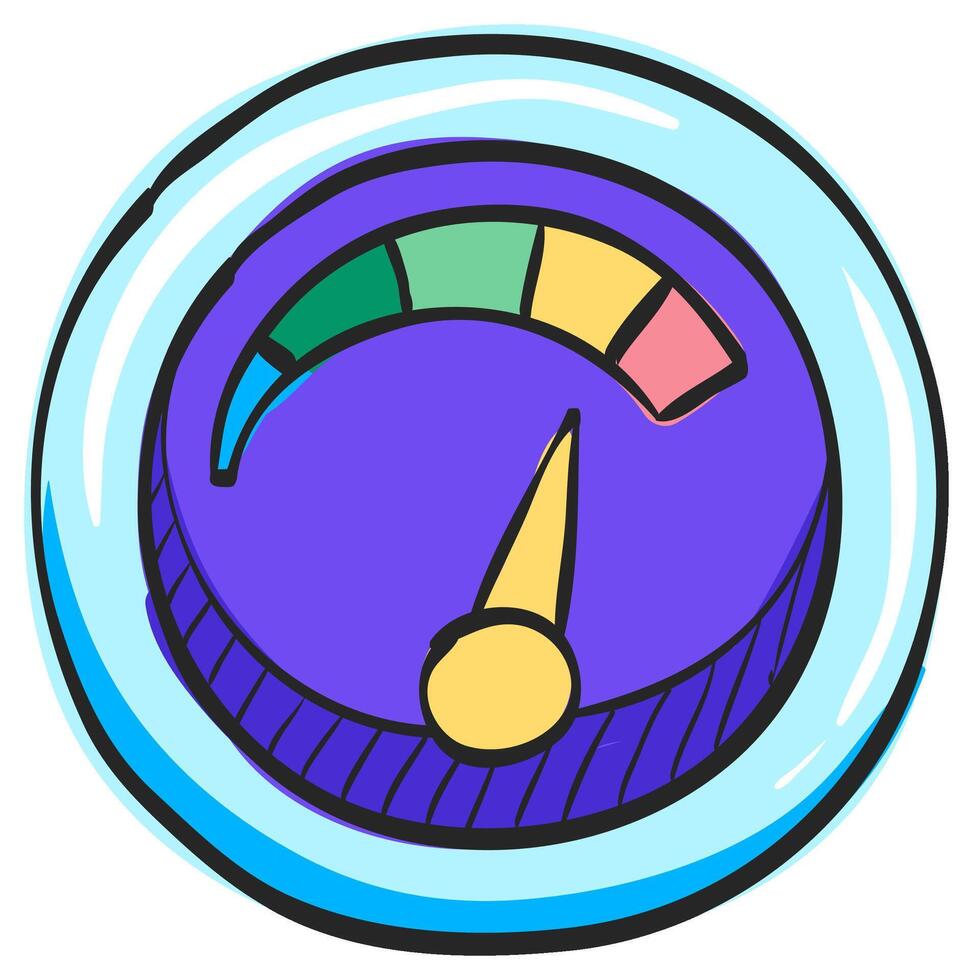 Dashboard icon in hand drawn color vector illustration