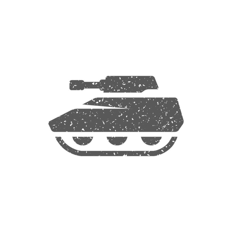 Tank icon in grunge texture vector illustration