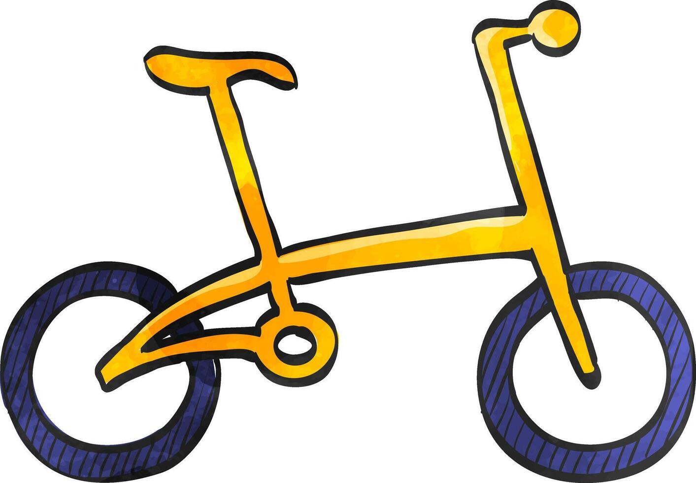 bicicleta icono en color dibujo. deporte ciclismo la carretera ciudad urbano plegable plegable trabajando vector