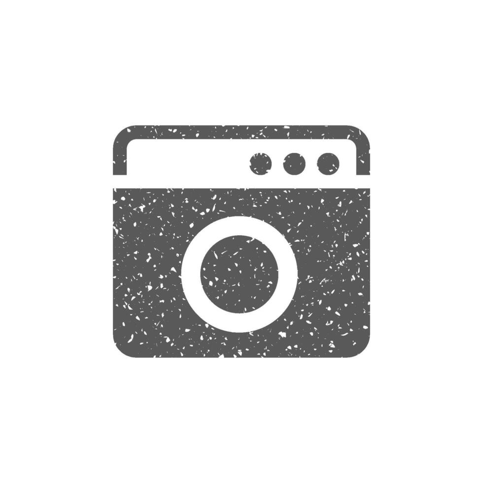 Washing machine icon in grunge texture vector illustration