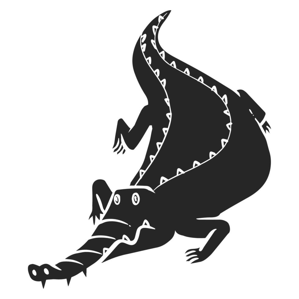 Hand drawn icon alligator. Vector illustration.