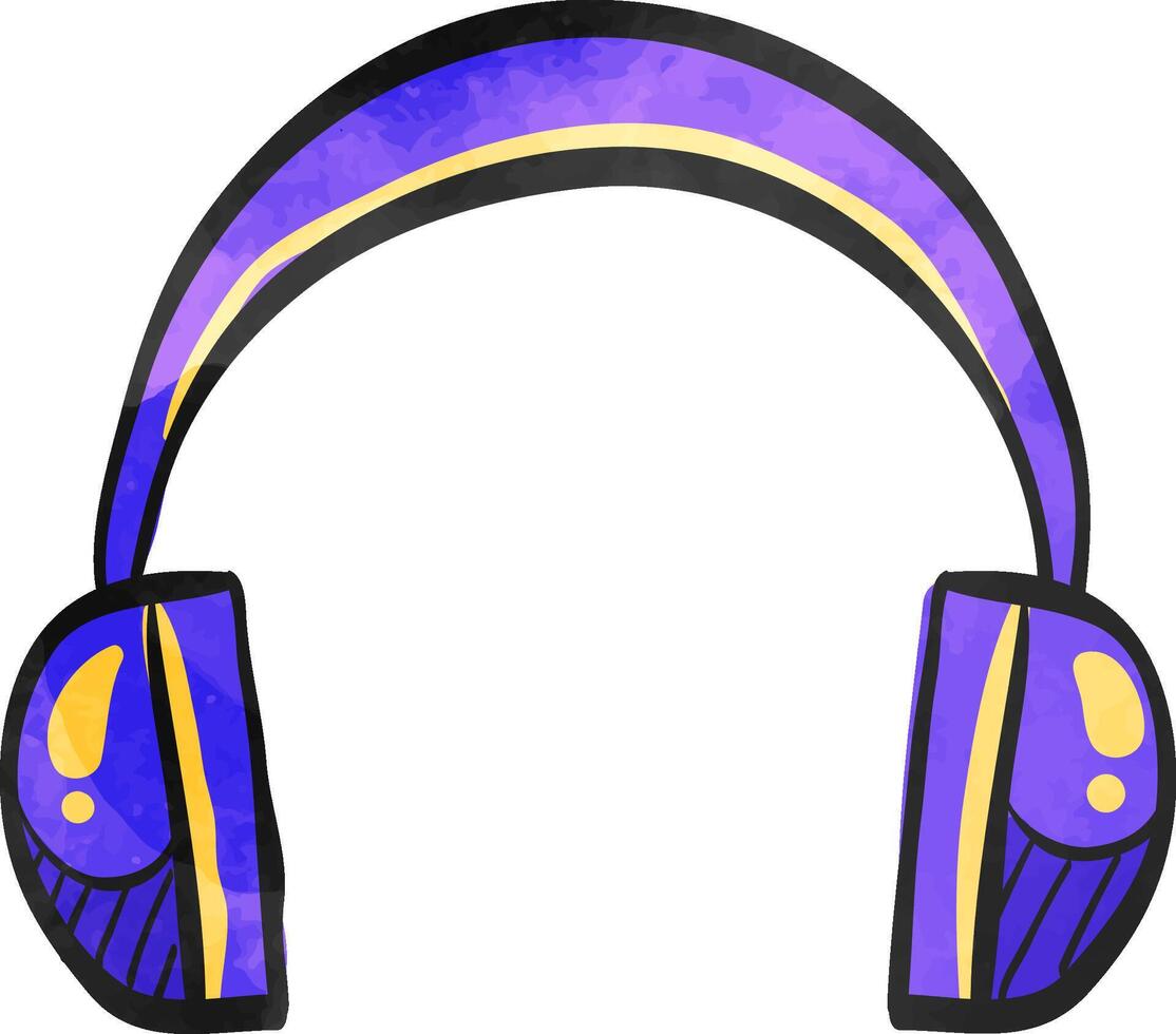 auriculares audio icono en color dibujo. vector