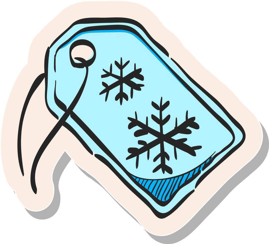 Hand drawn Winter sale icon in sticker style vector illustration