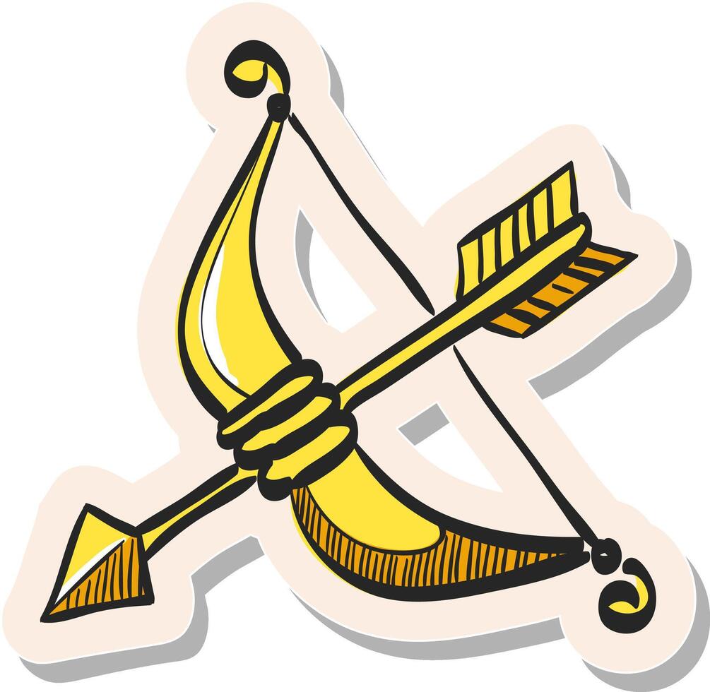 Hand drawn Arrow icon in sticker style vector illustration