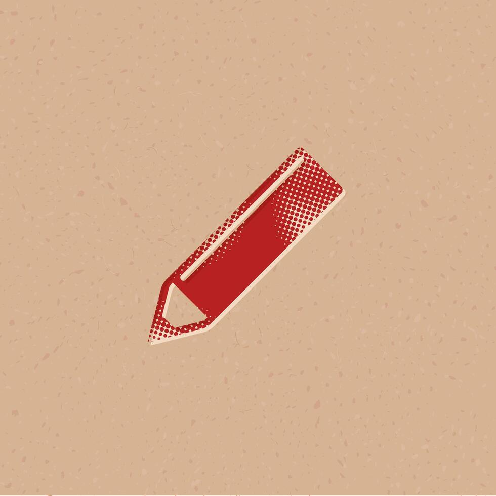 Pencil halftone style icon with grunge background vector illustration