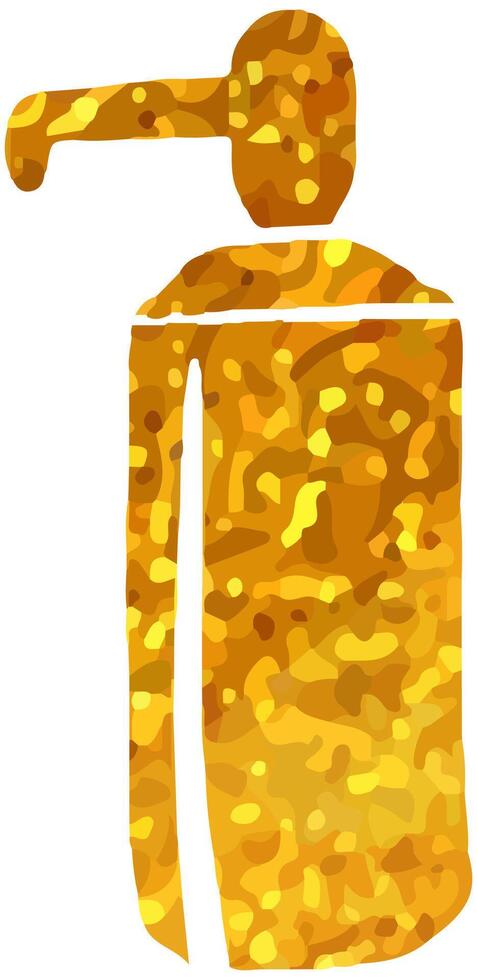 liquid bottle icon in gold texture. hand drawn vector illustration