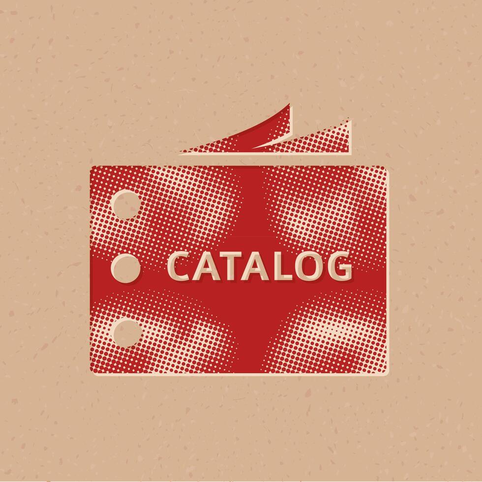Catalog halftone style icon with grunge background vector illustration