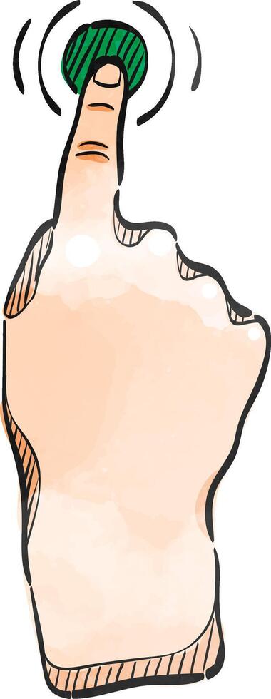 Finger gesture icon in watercolor style. vector