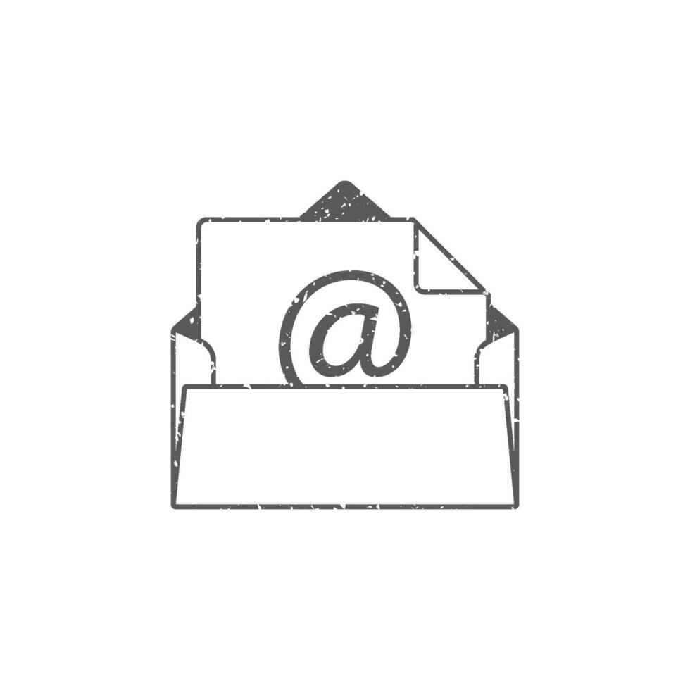 Email icon in grunge texture vector illustration
