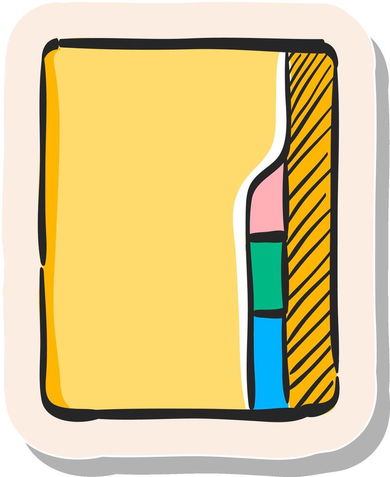 Hand drawn Folder icon in sticker style vector illustration