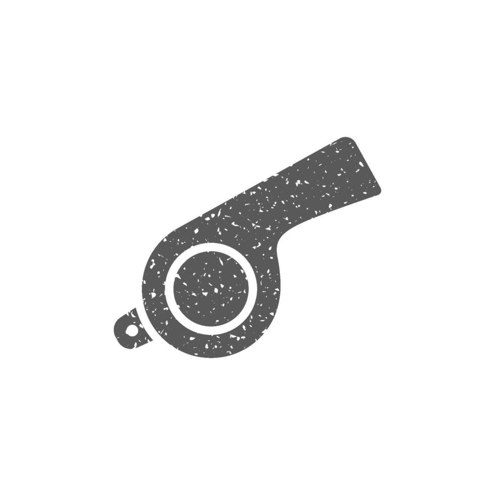 Whistle icon in grunge texture vector illustration