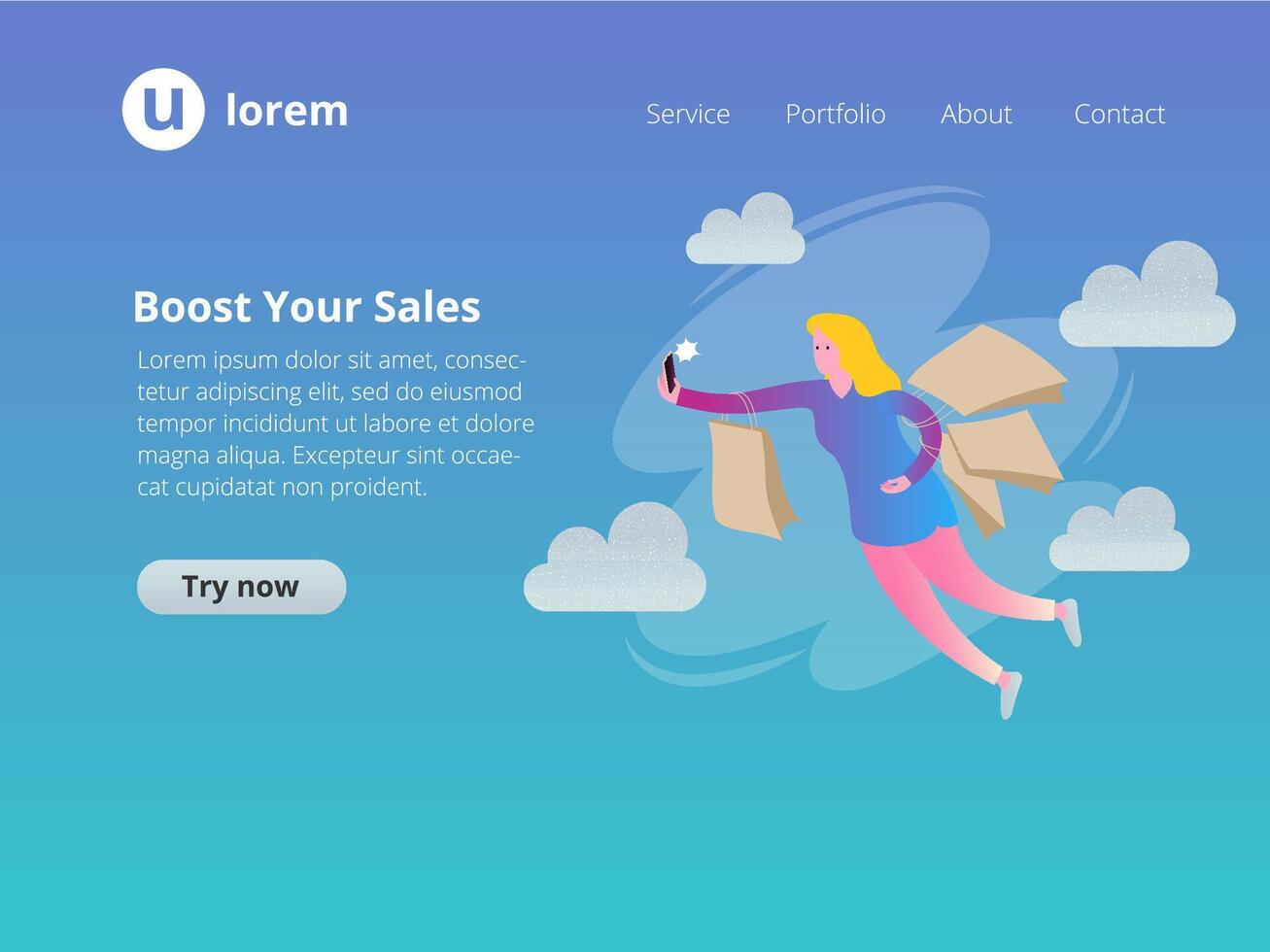 Website page template with illustration vector