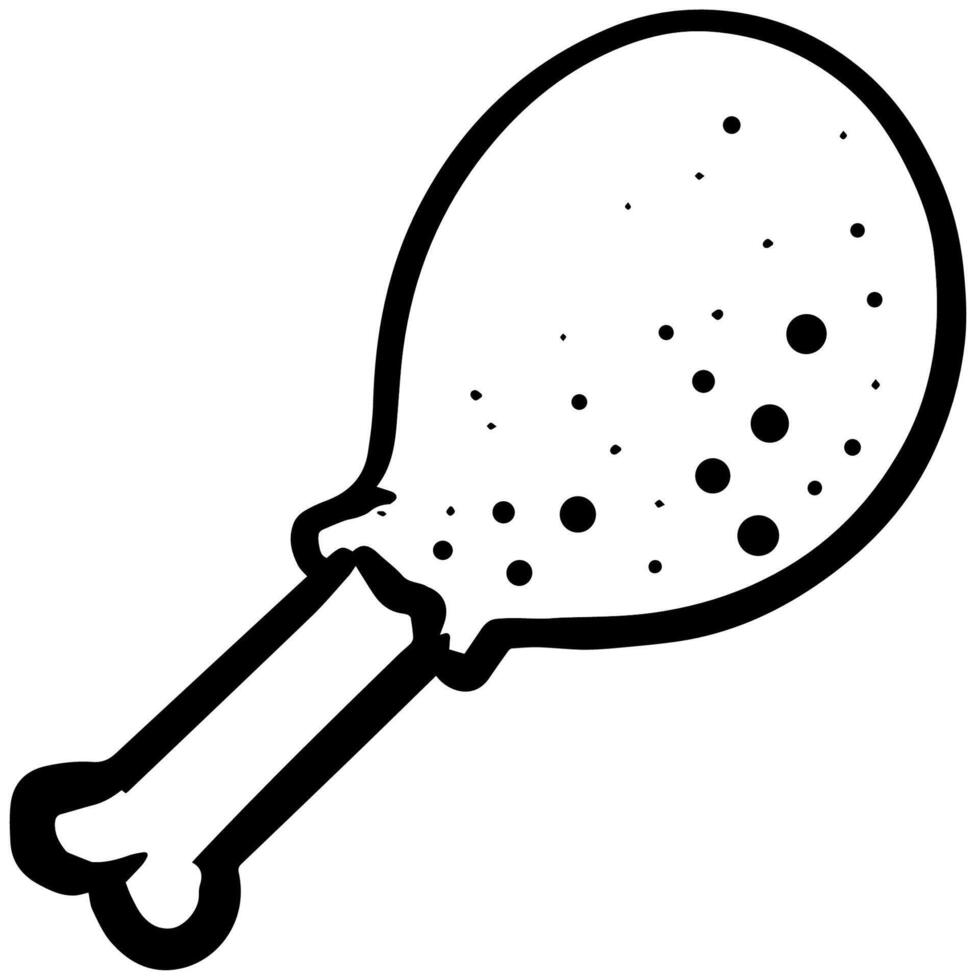 Hand drawn chicken drum stick. Vector illustration.
