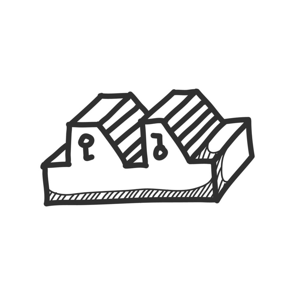Printing machine icon in hand drawn doodle vector