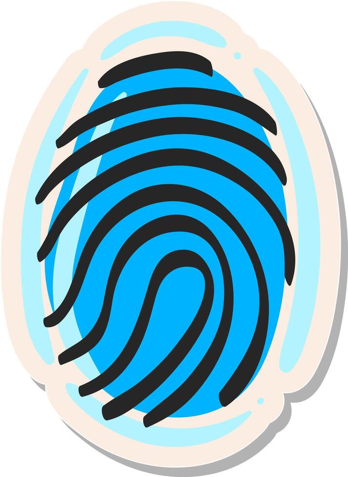 Hand drawn Fingerprint icon in sticker style vector illustration